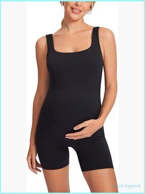 Maternity Bodysuit Jumpsuit Sleeveless Square Neck Tank Top Shorts